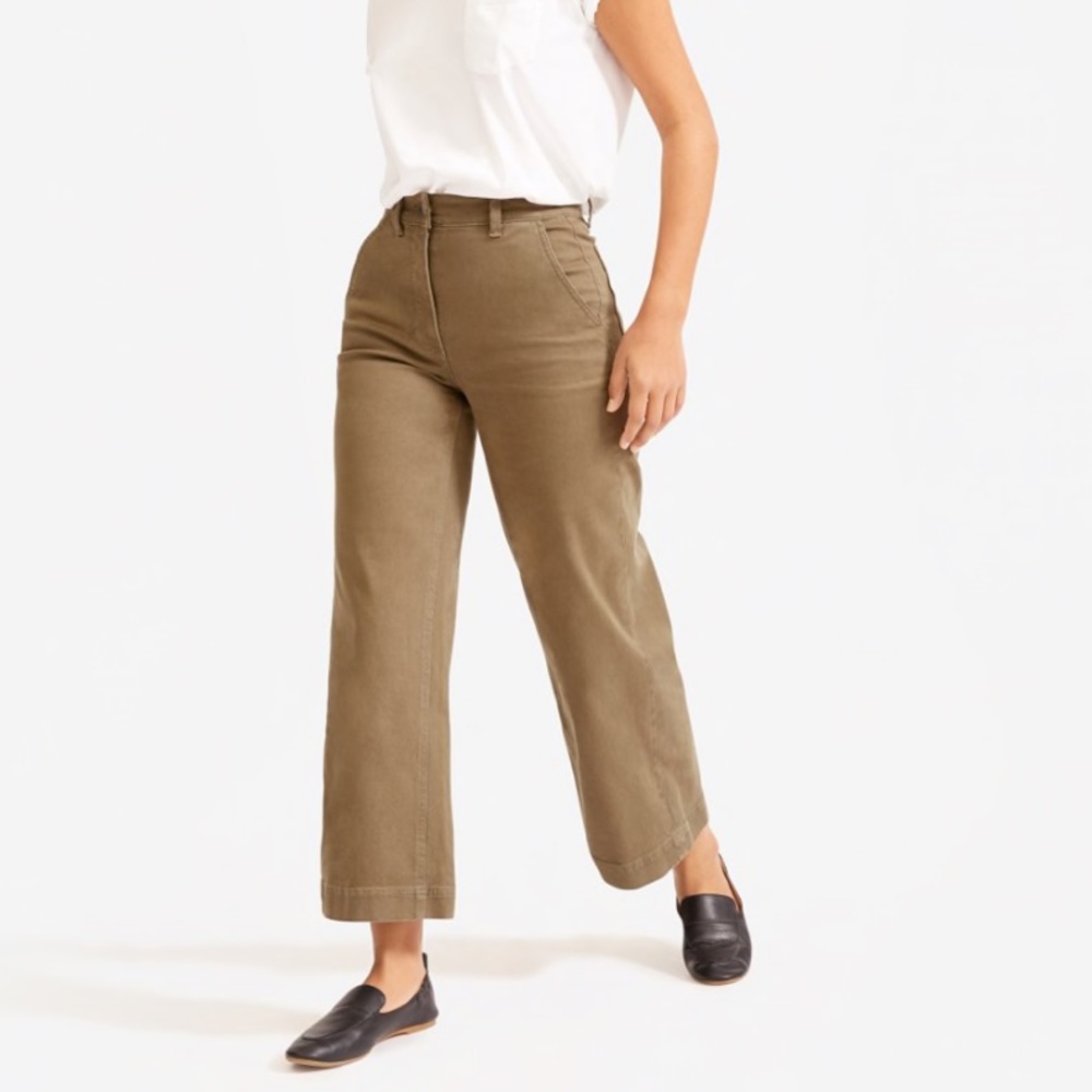 Everlane The Wide Leg Crop Pant in Surplus 0